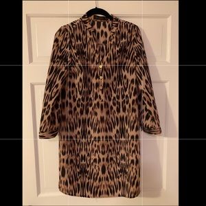 Leapard Print Shift Dress